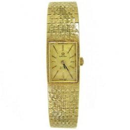 Ladies 18k Gold Omega de ville bracelet wristwatch 1970's