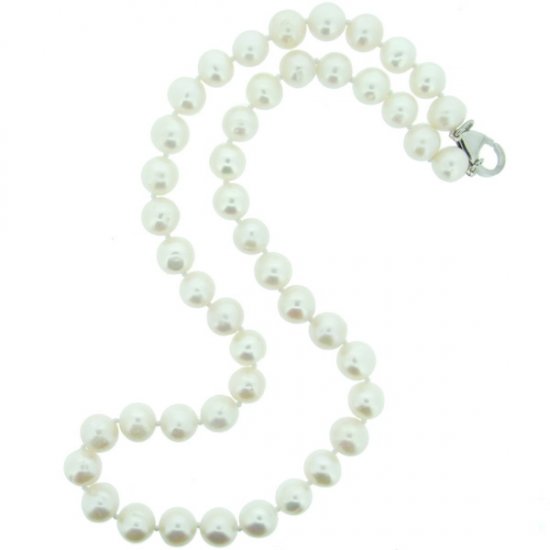 Single Strand Necklace of Baroque Fresh Water Pearls - Click Image to Close