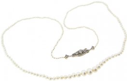 Natural Pearl Single Row Necklace. 208 graduating Pearls