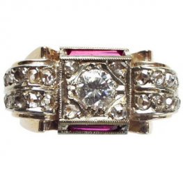 1940's jewellery. A Diamond Cocktail Ring Circa 1940