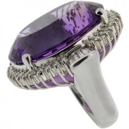 Platinum Amethyst Gemstone Ring