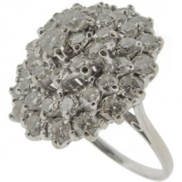 An Enchanting Diamond Cluster Dress Ring. Circa 1970.