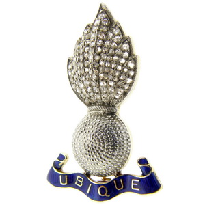 Rose-Cut Diamond Regimental Badge Brooch for the Royal Artillery - Click Image to Close