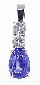 Ceylon Pear-Shape Sapphire and Diamond Pendant - Click Image to Close