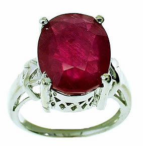 Large Oval Ruby Single Stone Ring almost 10 Carats. Ruby 9.45cts - Click Image to Close