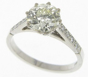 Edwardian Diamond Solitaire engagement ring weighing 1.75 carats - Click Image to Close