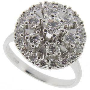 Diamond Cluster ring - 18k - Click Image to Close