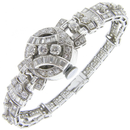Diamond Art Deco Bracelet Watch - Click Image to Close