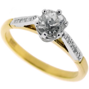 Victorian Old Cushion Cut Diamond Solitaire - Click Image to Close