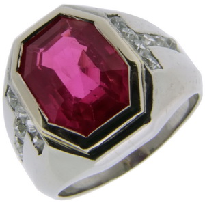 Very Fine Art Deco Burma Ruby Ring - Click Image to Close