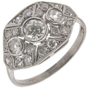 Diamond Art Deco Ring - Click Image to Close