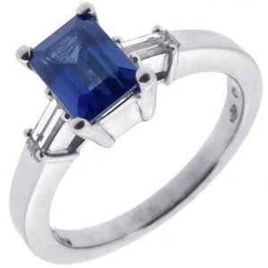 Art Deco Style Sapphire Diamond Ring - Click Image to Close