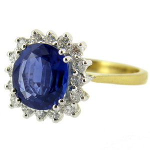 A Sapphire Cluster Ring - Click Image to Close