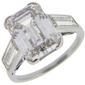 Emerald cut diamond Ring 5.05 carats - Click Image to Close