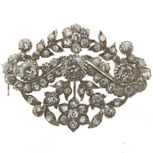 Edwardian Floral Cluster Brooch - Click Image to Close