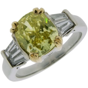 Natural Fancy Yellow diamond Ring 3.04 carats - Click Image to Close