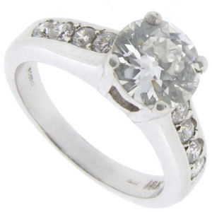 An Edwardian Diamond Single Stone Ring - Click Image to Close